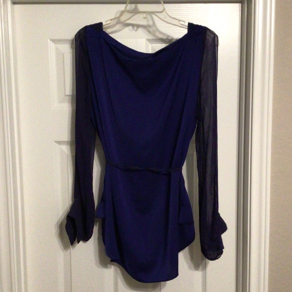 NWOT, Royal blue T TAHARI blouse - Picture 7 of 8